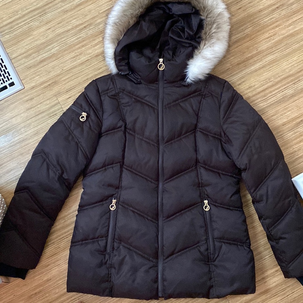 Brown puffer jacket